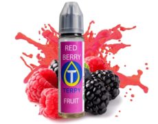 Flacone con liquido fruttato per sigaretta elettronica al gusto di frutti rossi