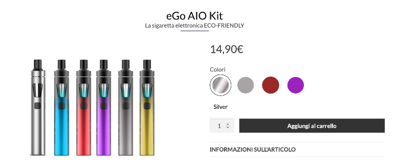 colorazioni della sigaretta elettronica Joyetech ego aio