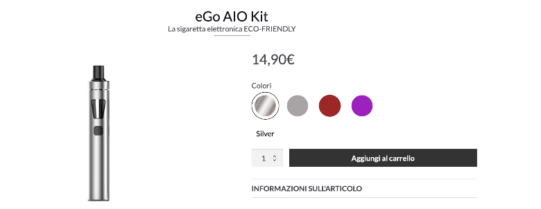 sigaretta elettronica economica ego aio kit