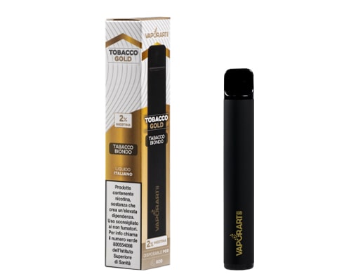 box e disposable Vaporart vape pen al gusto di tabacco gold