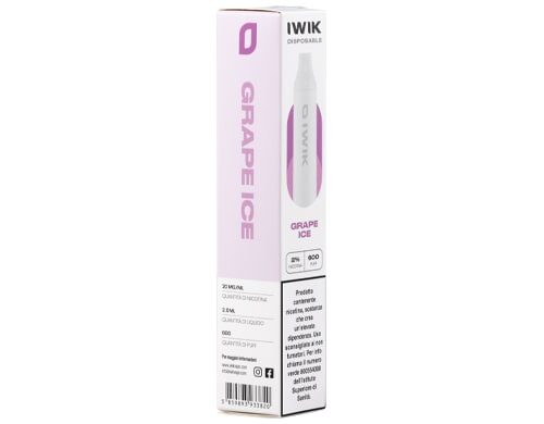 confezione della IWIK con 600 puff gusto grape ice