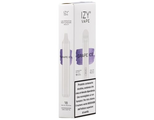 confezione della IZY con 600 puff gusto grape ice