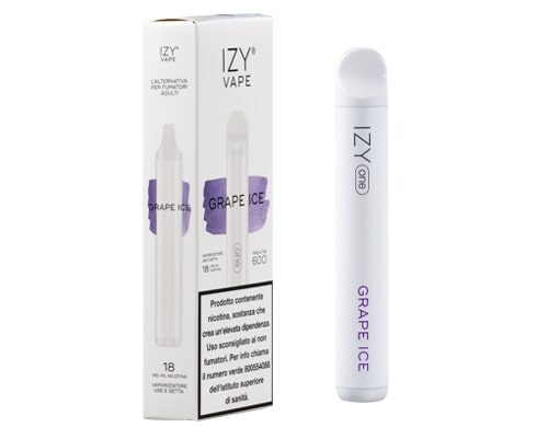 confezione e vape pen IZY con 600 puff gusto grape ice