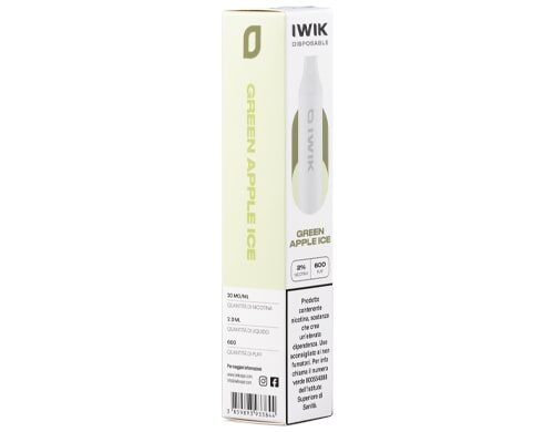 packaging della IWIK 600 puff al gusto green apple