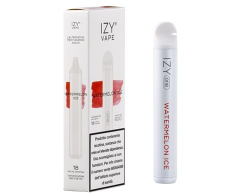packaging e sigaretta usa e getta IZY gusto watermelon ice