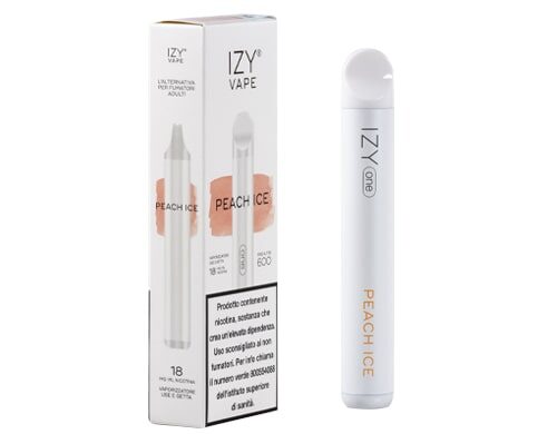 sigaretta monouso con confezione IZY con 600 puff gusto peach ice