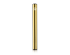 Penna vape dorata su sfondo chiaro, logo Dinner Lady
